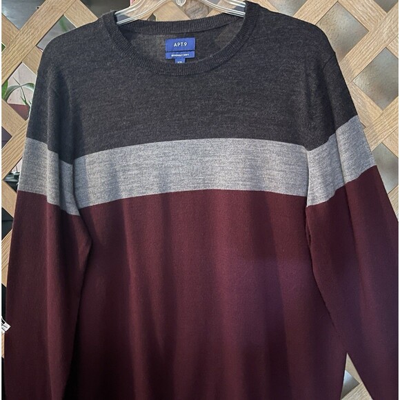 APT. 9 Merino Wool Blend Soft Striped Bundle Up Sweaters Men's XXL - Picture 5 of 16